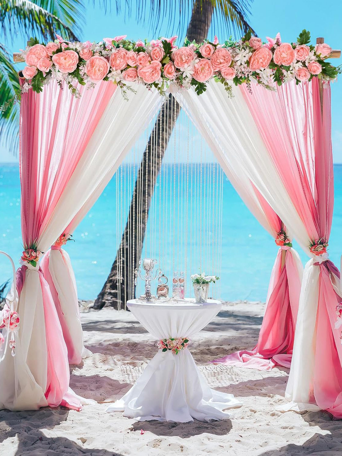 Pink Silk Peony Garland 2 Pack for Wedding Arch Decor