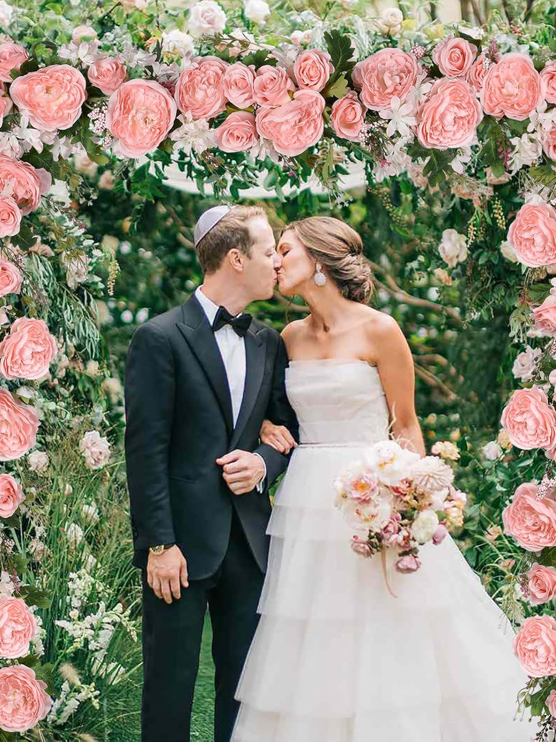 Pink Silk Peony Garland 2 Pack for Wedding Arch Decor