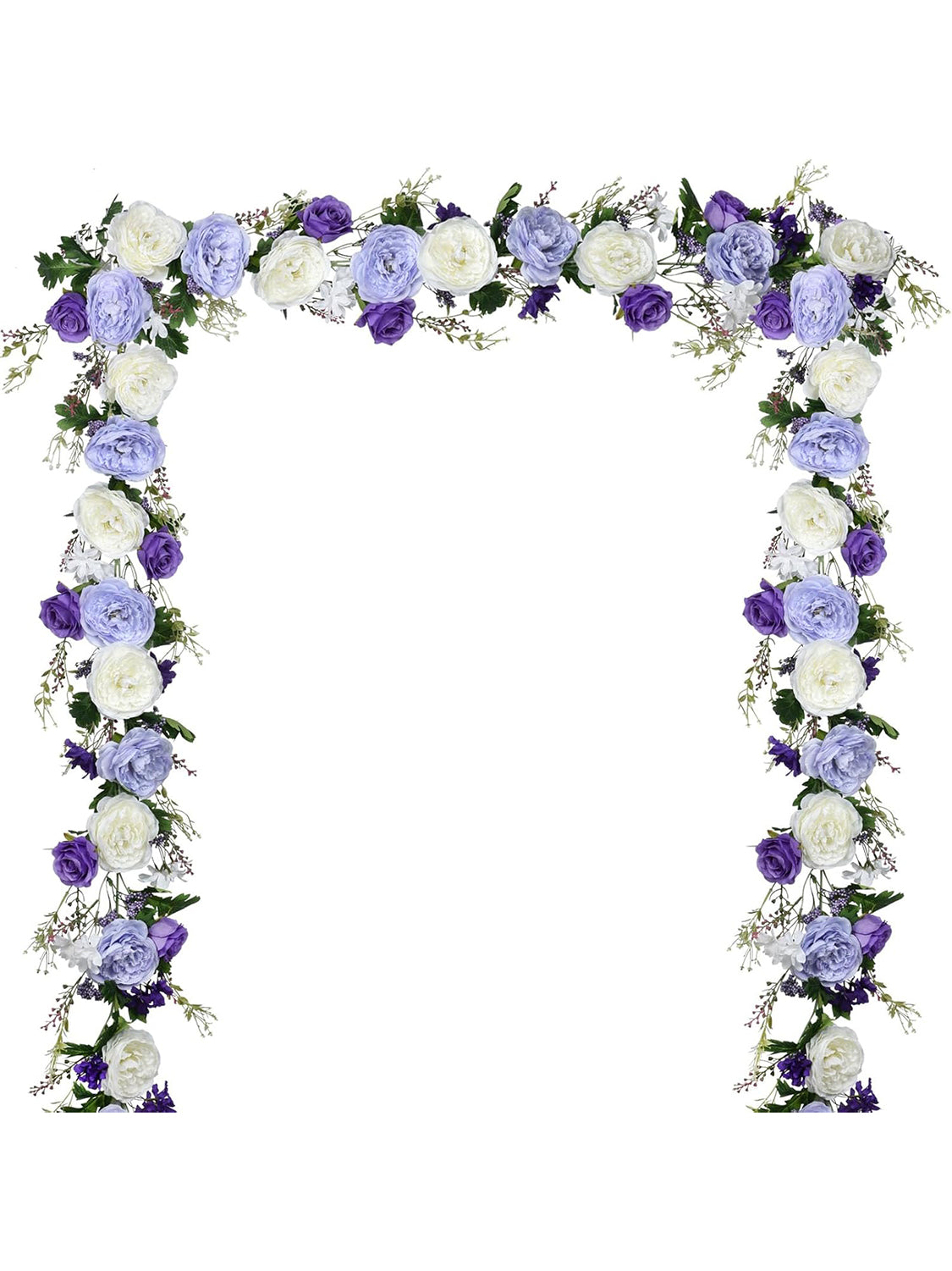 Silk Peony Garland 2 Pack Wedding Arch Decor 6 Ft Each White Purple Dark Purple