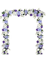 Silk Peony Garland 2 Pack Wedding Arch Decor 6 Ft Each White Purple Dark Purple