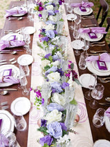 Silk Peony Garland 2 Pack Wedding Arch Decor 6 Ft Each White Purple Dark Purple