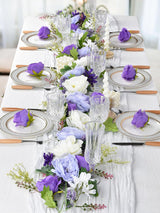 Silk Peony Garland 2 Pack Wedding Arch Decor 6 Ft Each White Purple Dark Purple