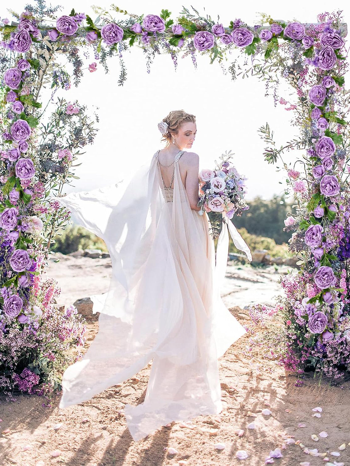 Wisteria Silk Peony Garland 6ft 2Pack Wedding Arch Backdrop