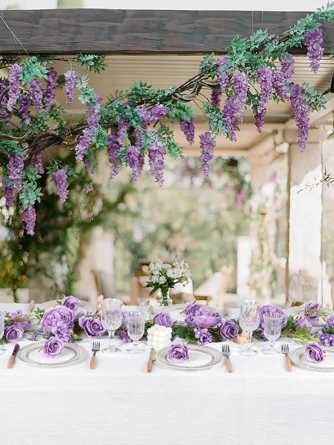 Wisteria Silk Peony Garland 6ft 2Pack Wedding Arch Backdrop