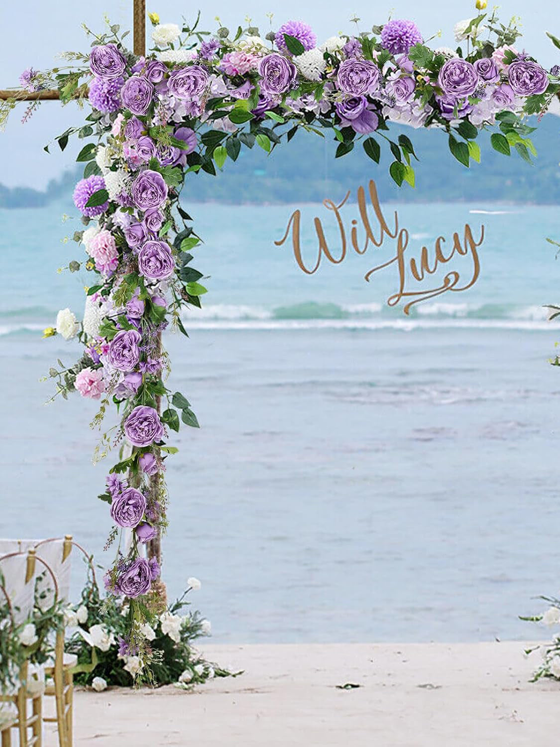 Wisteria Silk Peony Garland 6ft 2Pack Wedding Arch Backdrop