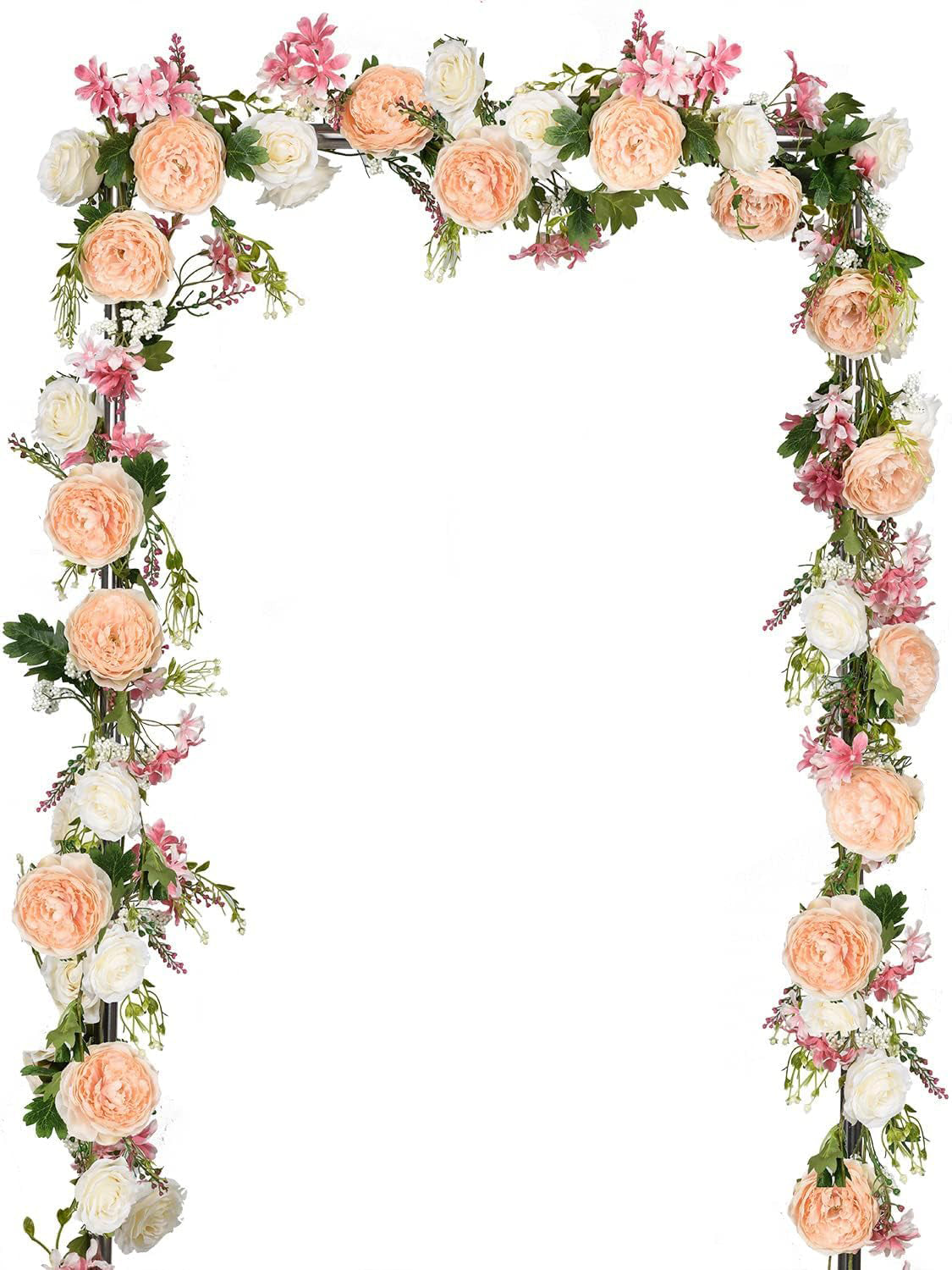Champagne Silk Peony Garland 6ft 2 Pack For Wedding Arch