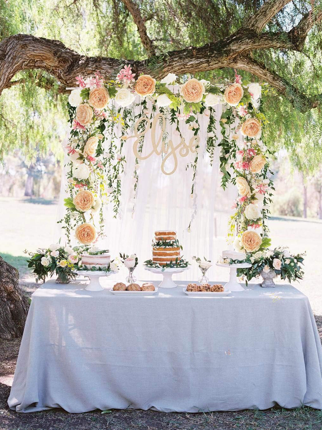 Champagne Silk Peony Garland 6ft 2 Pack For Wedding Arch