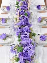 Dark Purple Silk Peony Garland 2-Pack for Wedding Arch 6 Ft Length