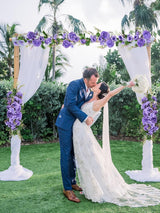 Dark Purple Silk Peony Garland 2-Pack for Wedding Arch 6 Ft Length