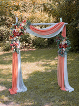 Orange Wedding Arch Artificial Flowers for Decoration Set of 2