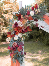 Orange Wedding Arch Artificial Flowers for Decoration Set of 2