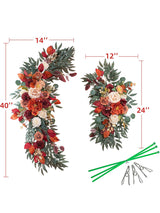 Orange Wedding Arch Artificial Flowers for Decoration Set of 2