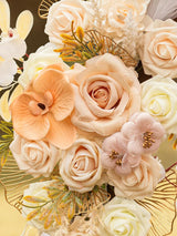 Beige White Wedding Arch Artificial Flowers Pack Of 2 Boho Ceremony Decor