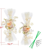 Beige White Wedding Arch Artificial Flowers Pack Of 2 Boho Ceremony Decor