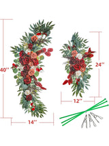 Wedding Arch Artificial Flowers 2 Pack for Decoration Burgundy and Orange