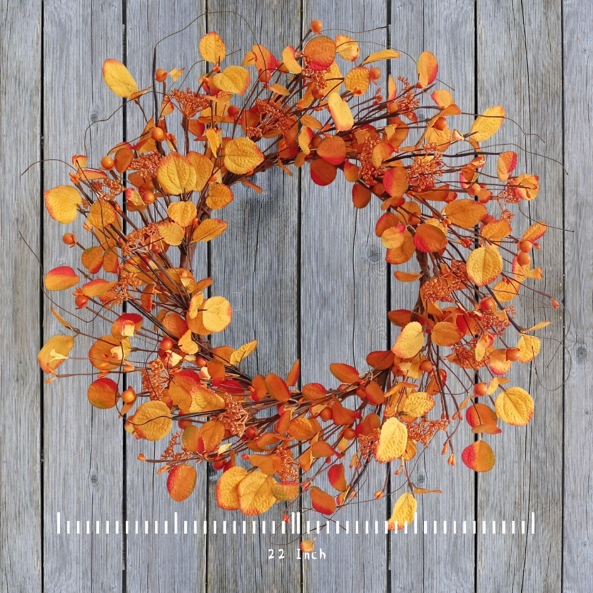 22-Inch Eucalyptus Wreath Fall Wreaths for Front Door - Tokcare Home