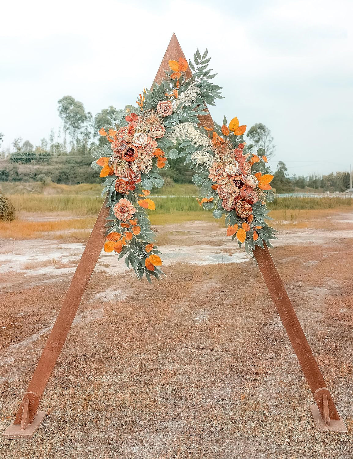 Artificial Flowers For Wedding Arch Two Floral Swags Burnt Orange