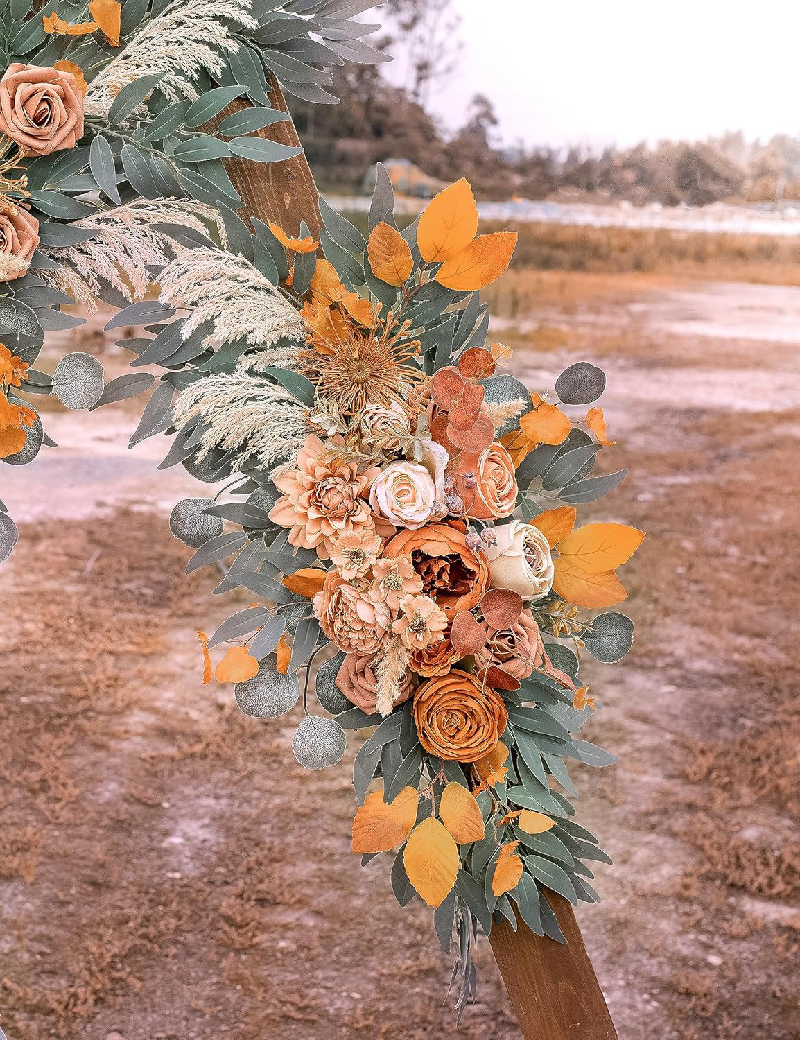 Artificial Flowers For Wedding Arch Two Floral Swags Burnt Orange