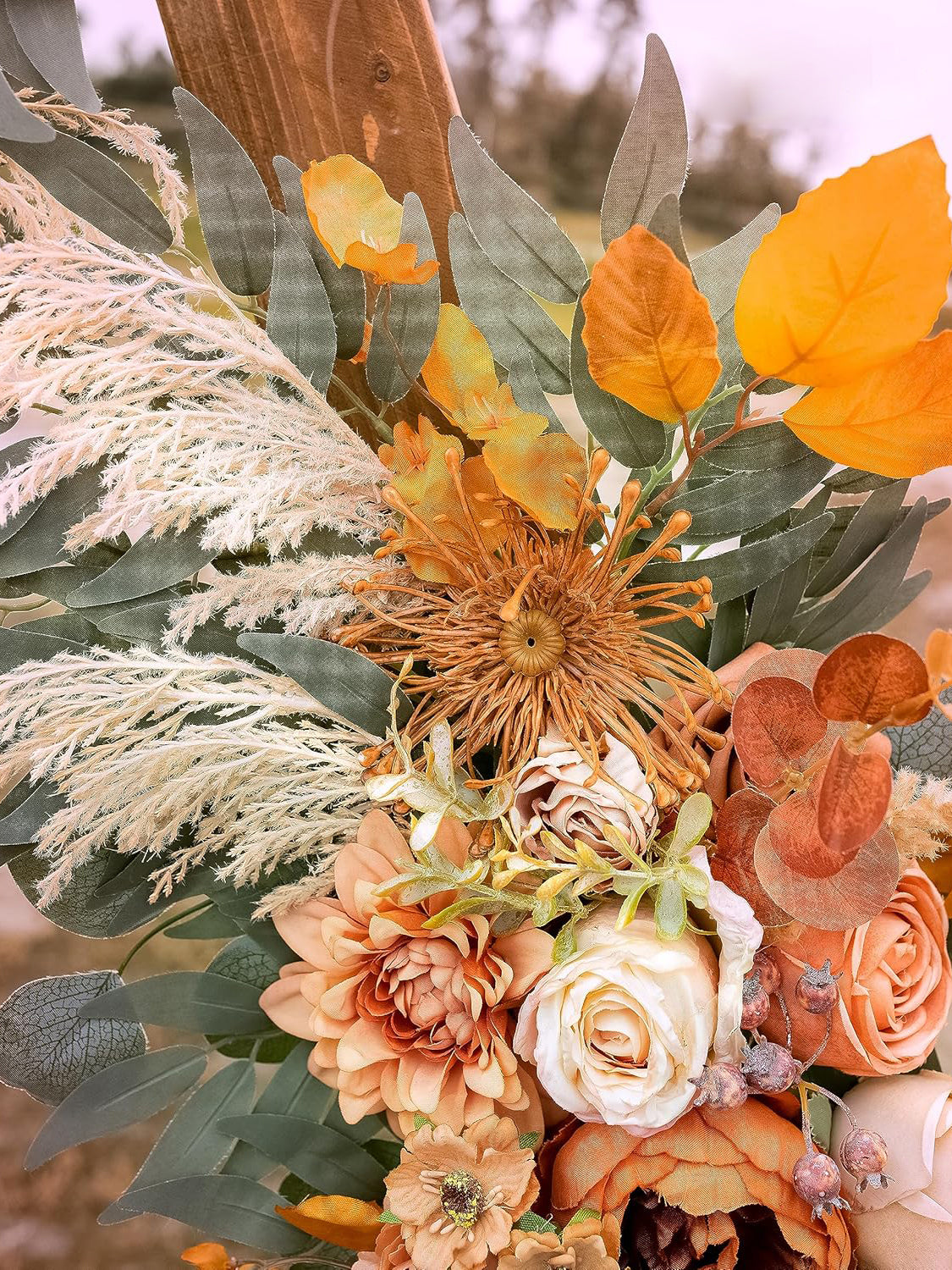 Artificial Flowers For Wedding Arch Two Floral Swags Burnt Orange