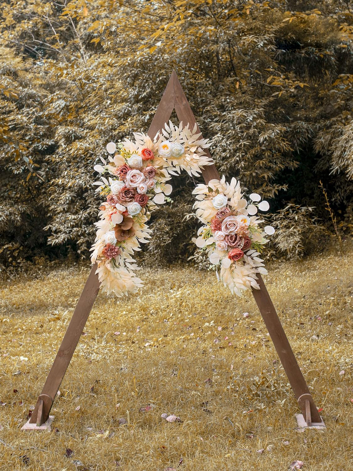 Champagne Wedding Arch Artificial Flowers Pack of 2 Large Floral Swags for Boho