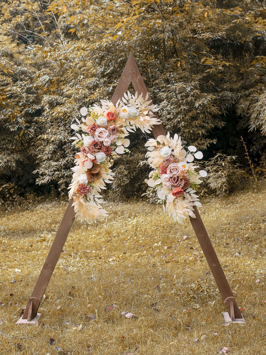 Champagne Wedding Arch Artificial Flowers Pack of 2 Large Floral Swags for Boho