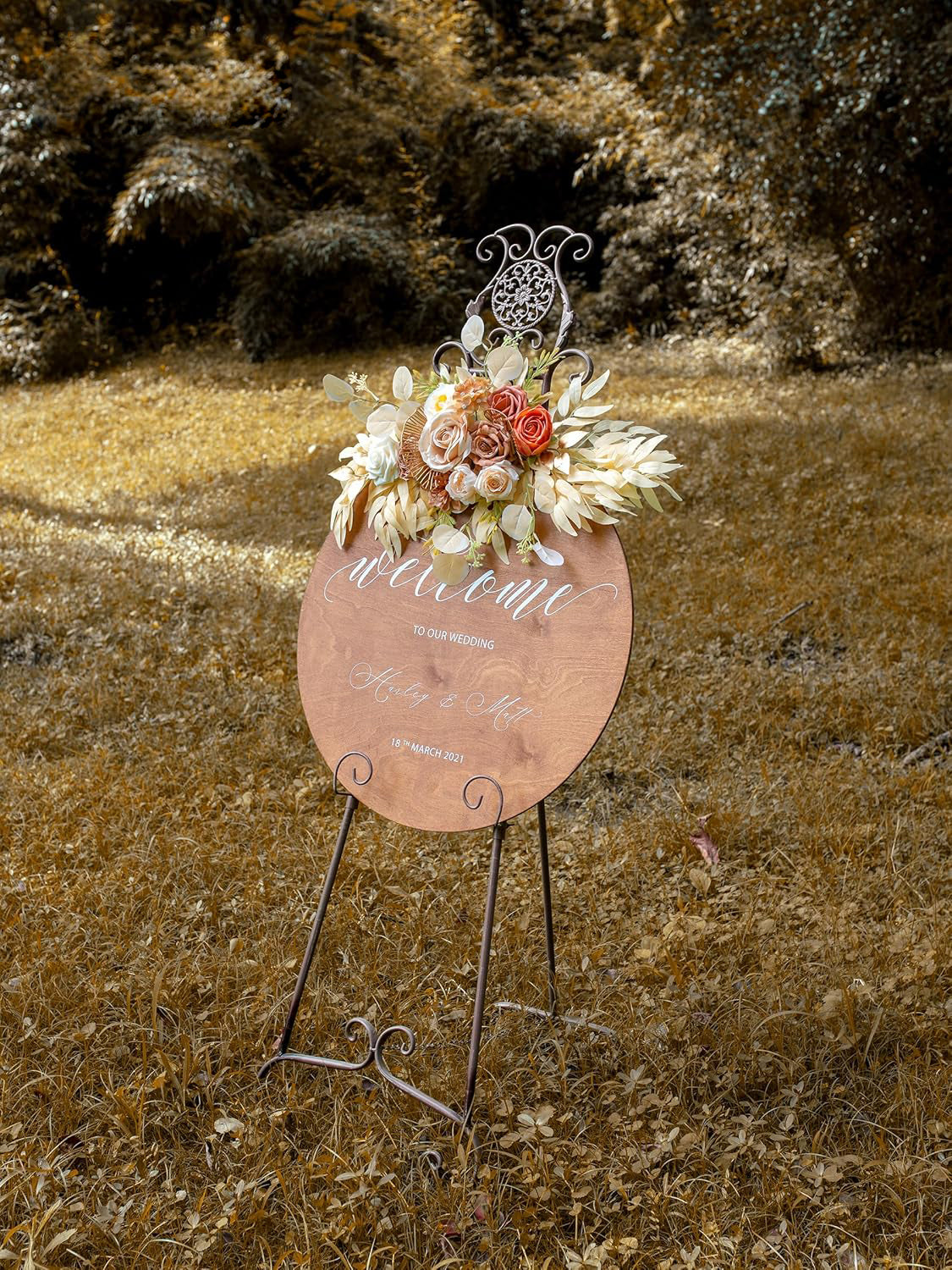 Champagne Wedding Arch Artificial Flowers Pack of 2 Large Floral Swags for Boho