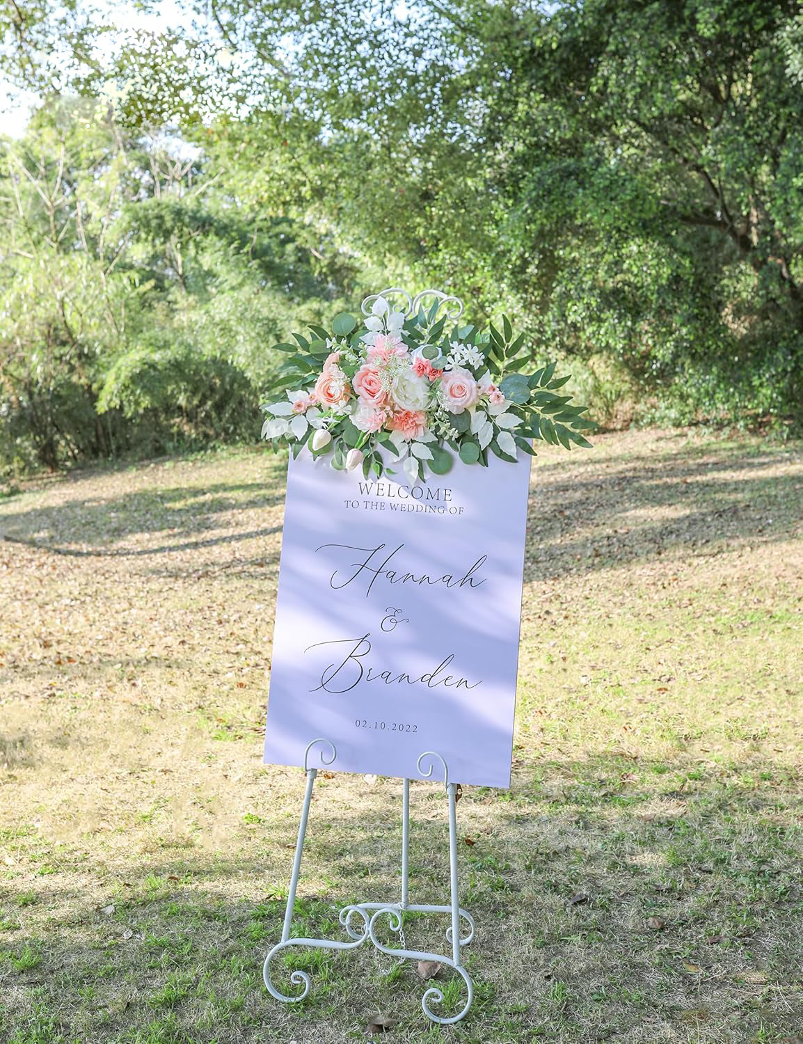 Champagne And Pink White Artificial Wedding Arch Flowers For Decor Two Piece Swags