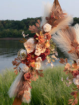 Champagne Pampas Wedding Arch Artificial Flowers Two Large Swags Decor