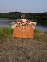 Champagne Pampas Wedding Arch Artificial Flowers Two Large Swags Decor