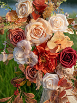 Champagne Pampas Wedding Arch Artificial Flowers Two Large Swags Decor