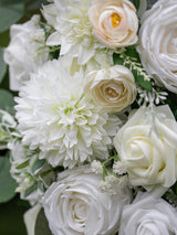 Creamy White And Ivory White Wedding Arch Flowers Two Swags