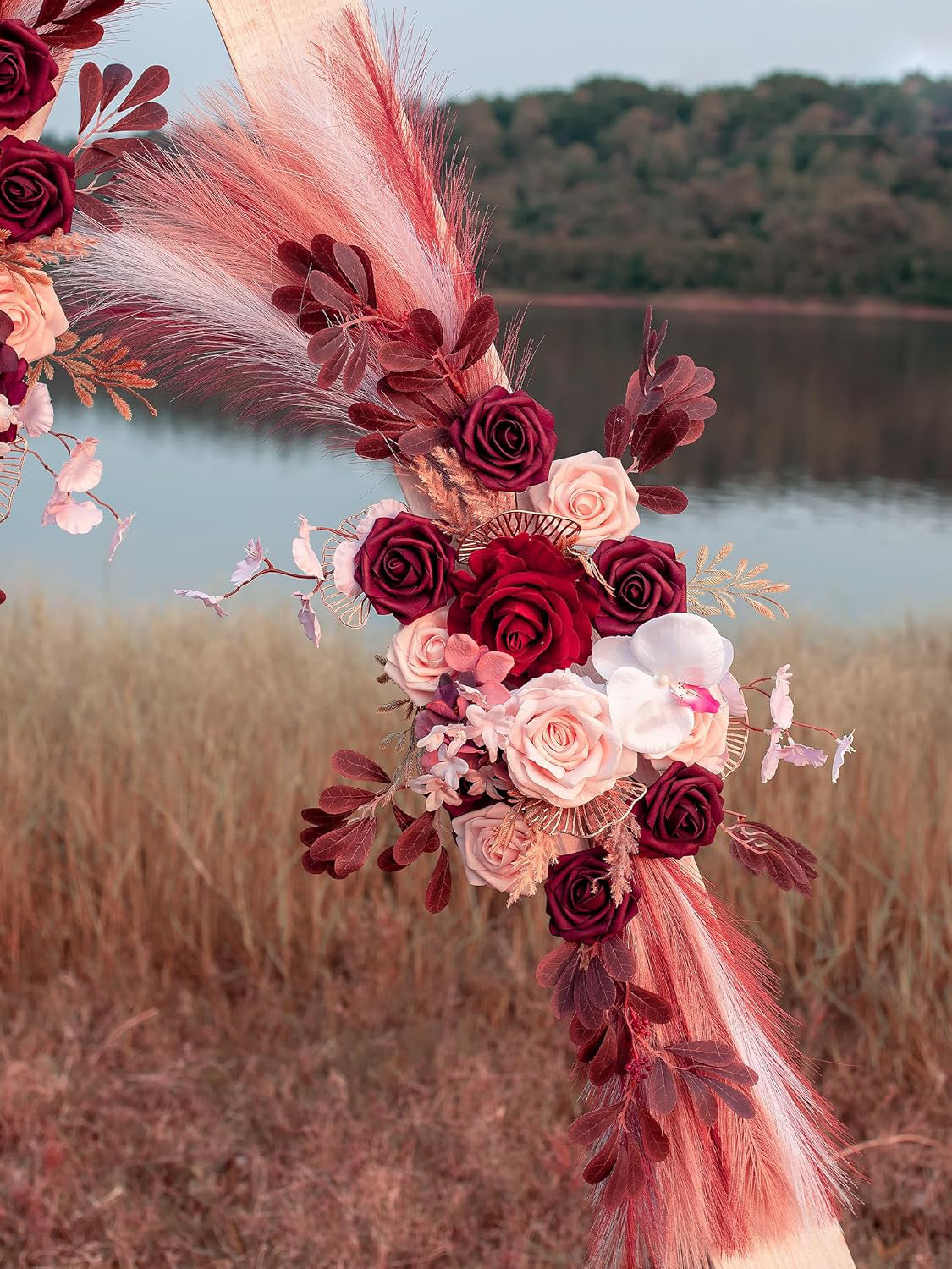 Pampas Wedding Arch Artificial Flowers Pack of 2 for Boho Wedding Decor