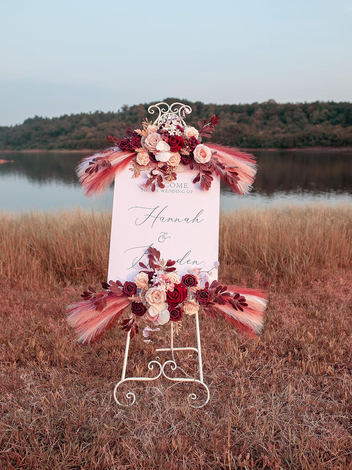 Pampas Wedding Arch Artificial Flowers Pack of 2 for Boho Wedding Decor