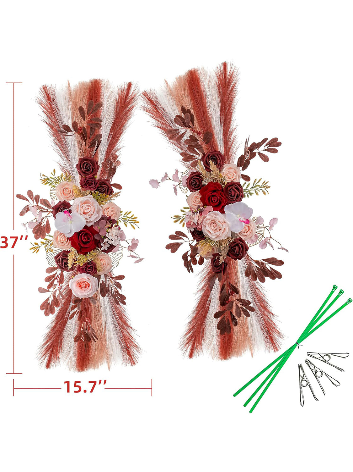 Pampas Wedding Arch Artificial Flowers Pack of 2 for Boho Wedding Decor