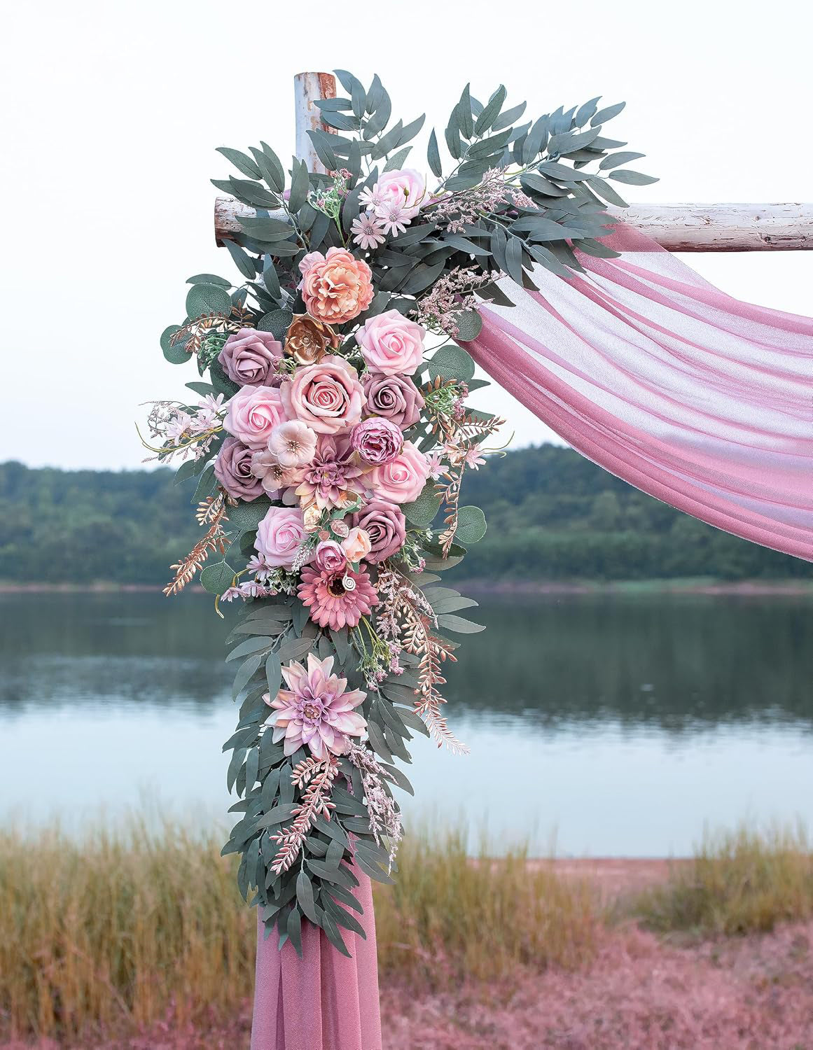 Dust Pink Wedding Arch Flowers Pack of 2 for Boho Wedding Ceremony