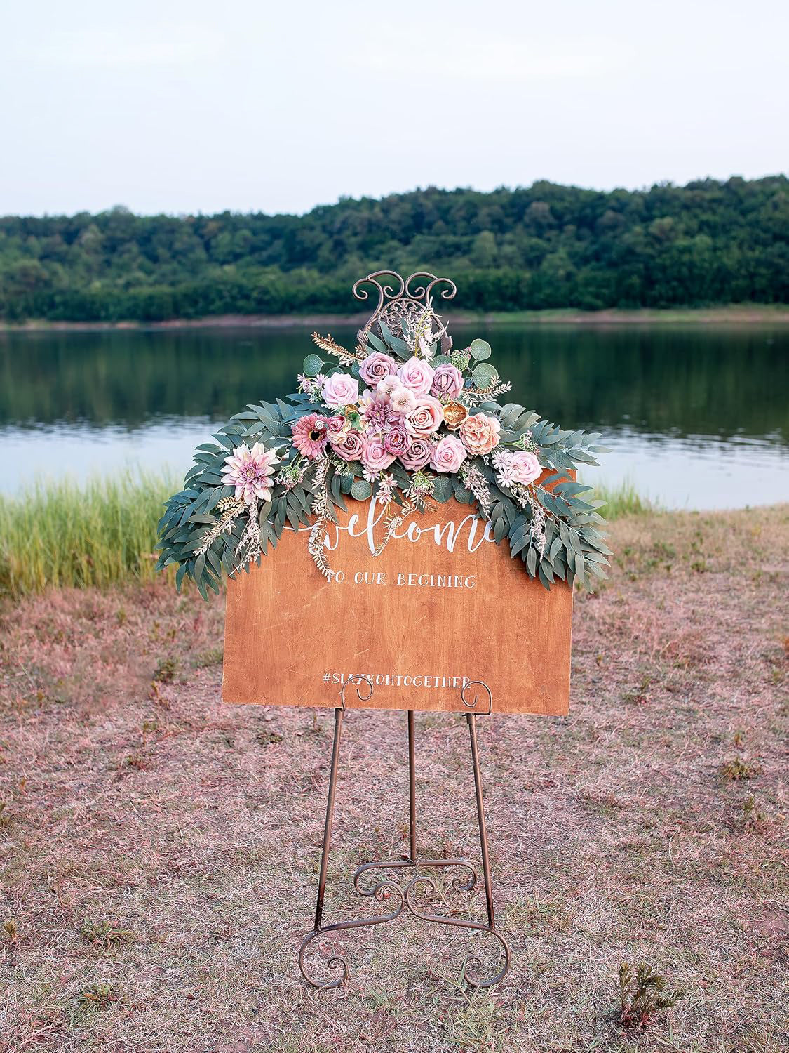 Dust Pink Wedding Arch Flowers Pack of 2 for Boho Wedding Ceremony