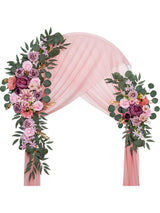 Dusty & Blush Wedding Arch Artificial Flowers Two-Swag Set for Ceremony Backdrop