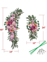 Dusty & Blush Wedding Arch Artificial Flowers Two-Swag Set for Ceremony Backdrop