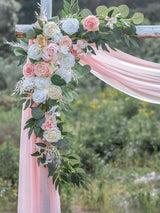 Fleshy Pink Wedding Arch Artificial Flowers Two Pack Swags for Ceremony