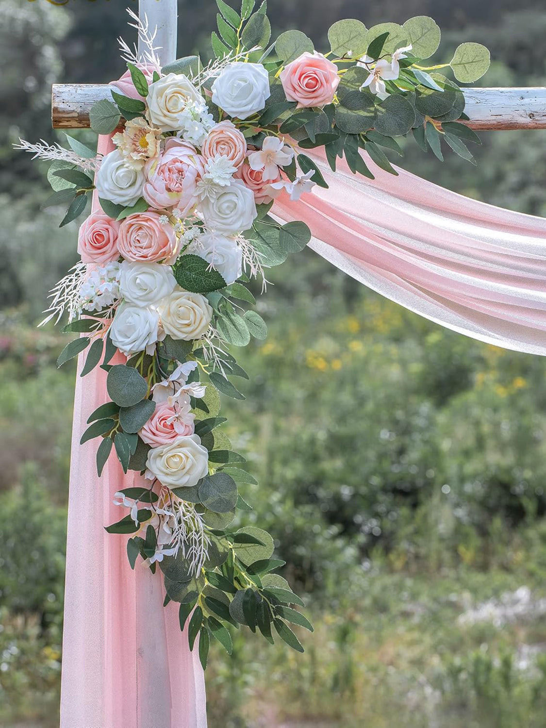 Fleshy Pink Wedding Arch Artificial Flowers Two Pack Swags for Ceremony