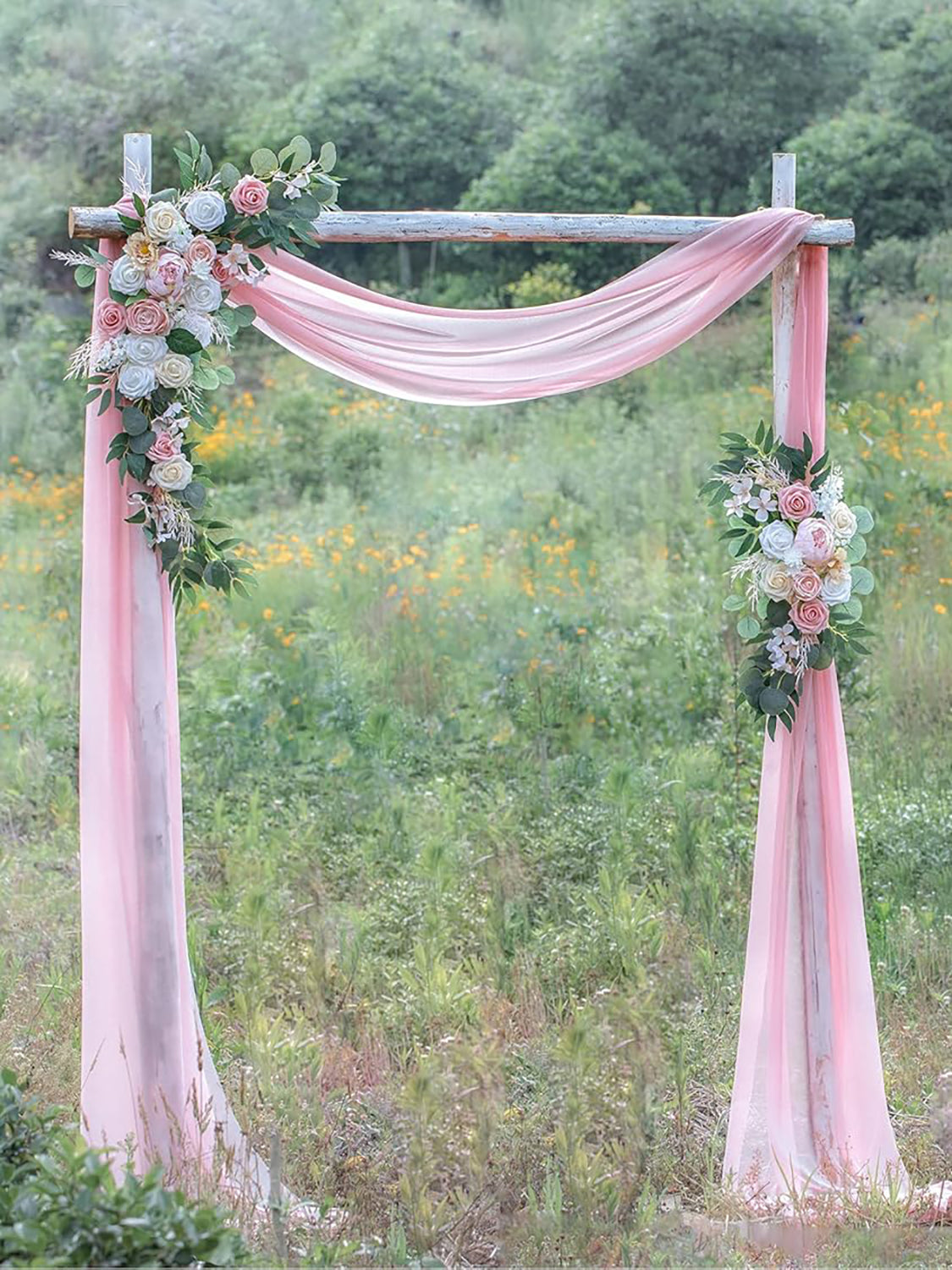 Fleshy Pink Wedding Arch Artificial Flowers Two Pack Swags for Ceremony