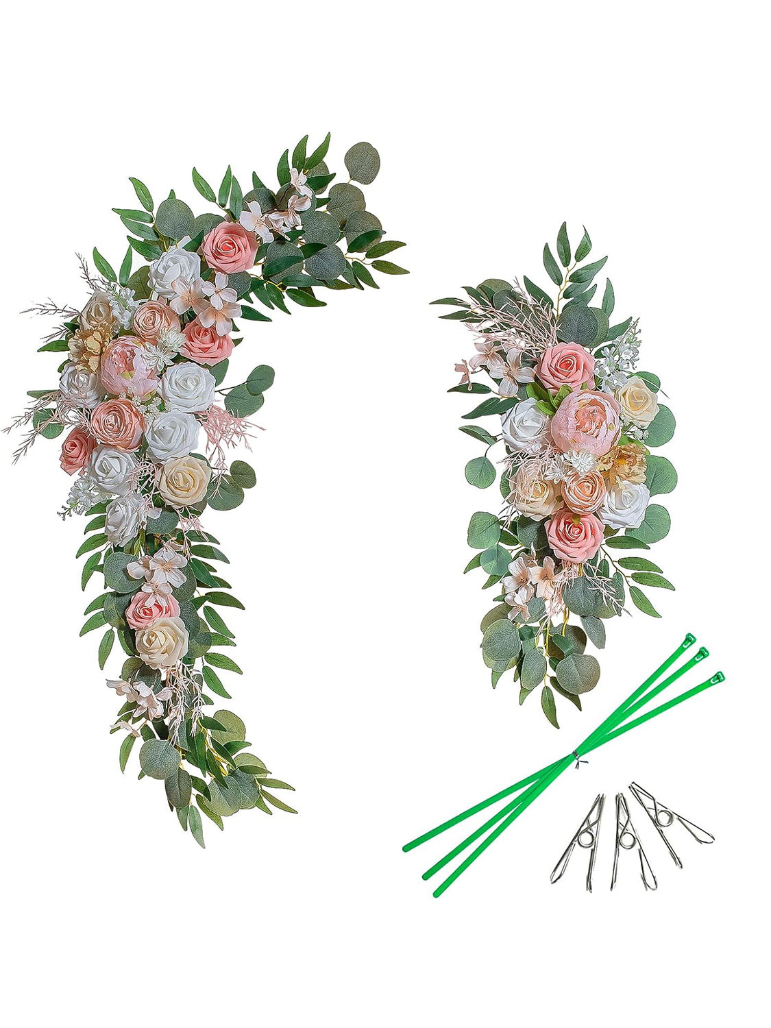 Fleshy Pink Wedding Arch Artificial Flowers Two Pack Swags for Ceremony