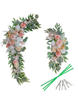 Fleshy Pink Wedding Arch Artificial Flowers Two Pack Swags for Ceremony