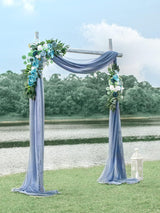 Gray Blue And Dark Blue Wedding Arch Flowers 2 Pack For Boho Ceremony Decor