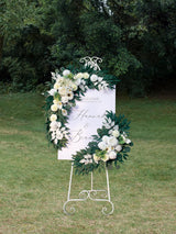Ivory White Wedding Arch Artificial Flowers 2 Swags Ceremony Backdrops