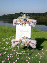 Light Blue Flesh Pink Pampas Wedding Arch Flowers Pack Of 2 For Boho Decor