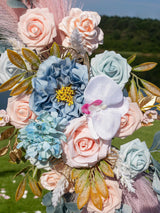 Light Blue Flesh Pink Pampas Wedding Arch Flowers Pack Of 2 For Boho Decor