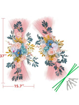 Light Blue Flesh Pink Pampas Wedding Arch Flowers Pack Of 2 For Boho Decor