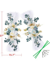 Two Piece Light Blue And White Pampas Wedding Arch Swags For Backdrop of 2