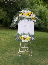 Afloral White Rose And Sunflower Wedding Arch Swags Set of 2